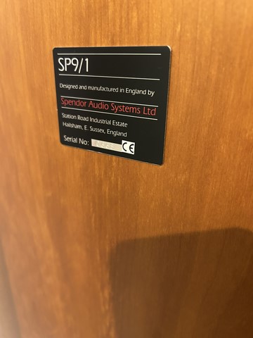 Enceintes SPENDOR SP9/1