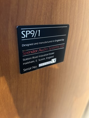 Enceintes SPENDOR SP9/1